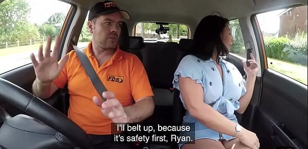  Public brit rides driving instructor in lesson